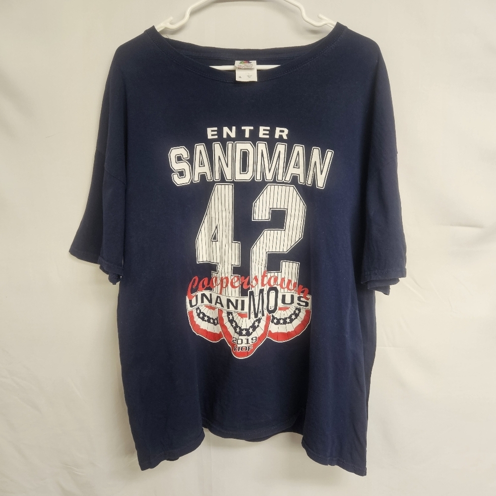 MARIANO RIVERA Enter Sandman COOPERSTOWN HALL OF FAME T-SHIRT YANKEES X-Large